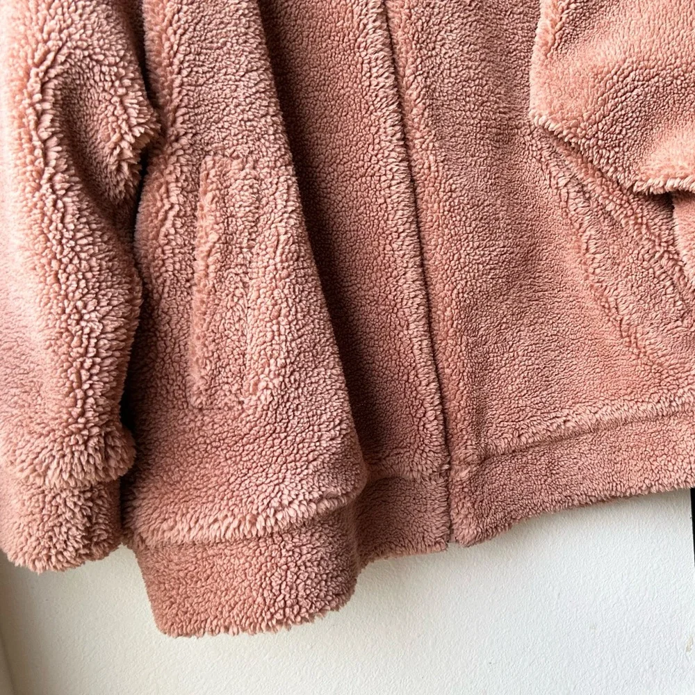 ALO Yoga Norte Sherpa Faux Fur Coat Henna Brown Chocolate Sz L
